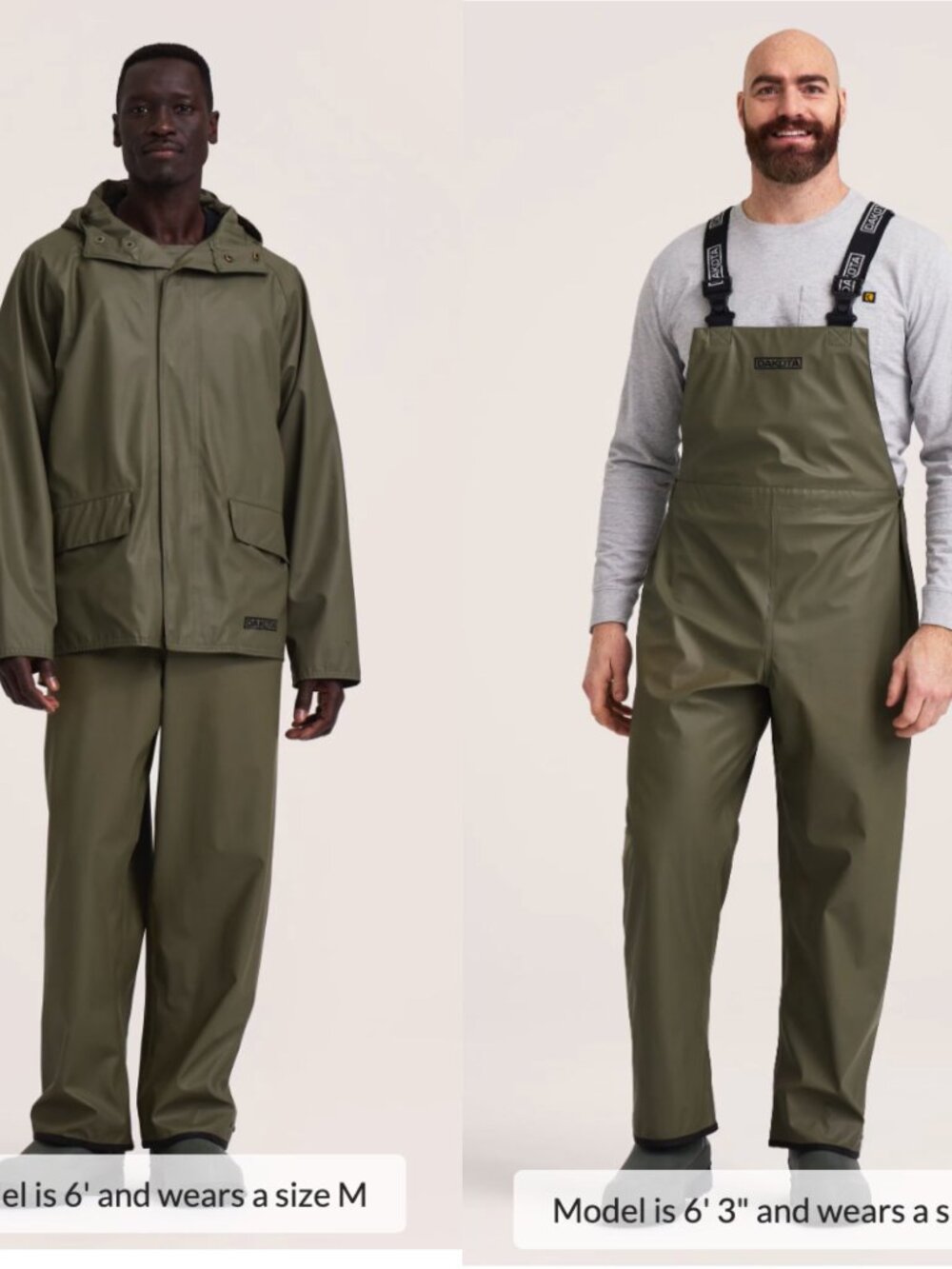 DAKOTA WorkPro Series Men's Stretch Bib Rain Pant AND Hooded Rain Jacket Size L